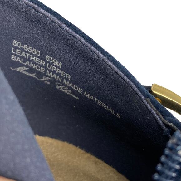 Blue Suede Bootie 8.5 M BELLA VITA Gold Accent Heel Ankle Boot Shootie Western - Picture 15 of 16